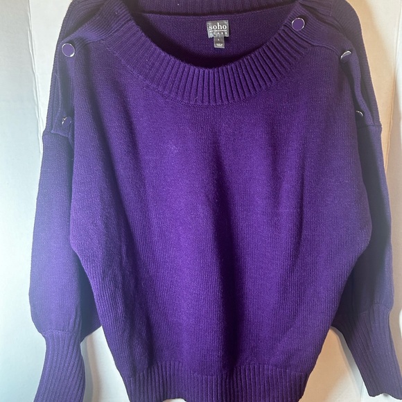 Soho NY Women’s Large Purple Preppy Sweater - Picture 1 of 6